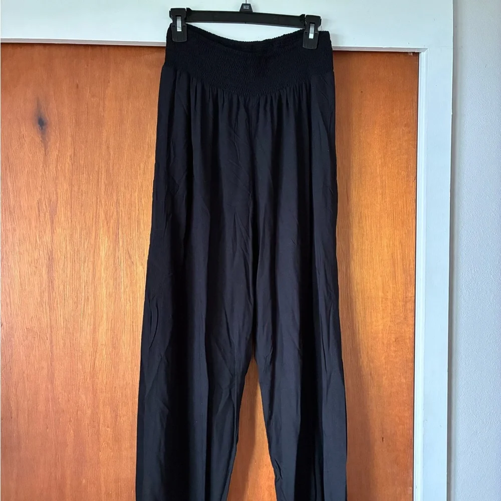 Khush Black Wide-Leg Pants - Size Large - Picture 3 of 9